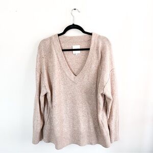 Aerie Soft Beige V-Neck Sweater medium